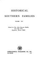 Tapa de Historical Southern Families