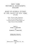 Tapa de Books of general entries of the colony of New York
