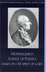 Tapa de Montesquieu's science of politics