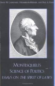 Tapa de Montesquieu's Science of Politics