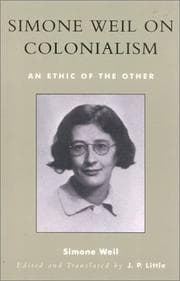 Tapa de Simone Weil on Colonialism; An Ethic of the Other