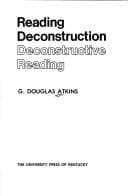 Tapa de Reading deconstruction, deconstructive reading