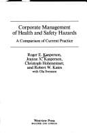 Tapa de Corporate management of health and safety hazards