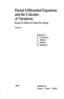 Tapa de Partial differential equations and the calculus of variations