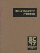 Tapa de Shakespearean Criticism Yearbook 1996 Volume 37