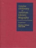 Tapa de Concise dictionary of American literary biography