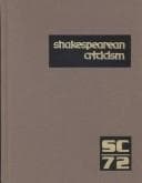 Tapa de SC Vol 72 Shakespearean Criticism