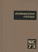 Tapa de SC Volume 73 Shakespearean Criticism