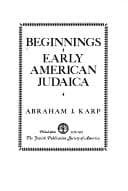 Tapa de Beginnings Early American Judaica