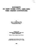 Tapa de Poverty in New York City 1985-1988