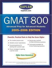 Tapa de Kaplan GMAT 800, 2005-2006