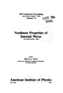 Tapa de Nonlinear properties of internal waves (La Jolla Institute, 1981)