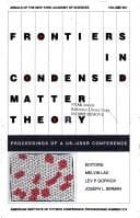 Tapa de Frontiers in Condensed Matter