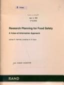 Tapa de Research planning for food safety