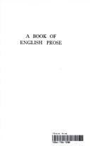Tapa de A book of English prose, 1700-1914