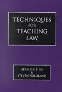 Tapa de Techniques for Teaching Law