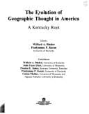 Tapa de The Evolution of geographic thought in America