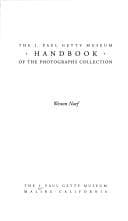 Tapa de The J. Paul Getty Museum Handbook of the Photographs Collection
