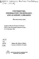 Tapa de Universities, information technology, and academic libraries