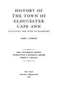 Tapa de History of the town of Gloucester, Cape Ann, including the town of Rockport