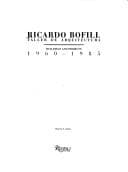 Tapa de Ricardo Bofill/Taller De Arquitectura