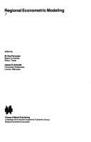 Tapa de Regional econometric modeling
