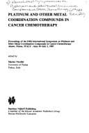 Tapa de Platinum and Other Metal Coordination Compounds in Cancer Chemotherapy (Developments in Oncology)