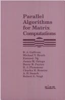Tapa de Parallel algorithms for matrix computations