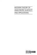 Tapa de Modern theory of anisotropic elasticity and applications