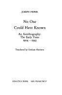 Tapa de No One Could Have Known: An Autobiography
