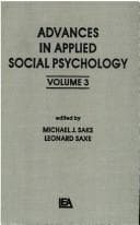 Tapa de Advances in Applied Social Psychology