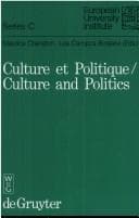 Tapa de Culture Et Politique/Culture and Politics (European University Institute, Series C
