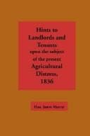 Tapa de Hints to Landlords and Tenants upon the Subject of the Present Agricultural Distress
