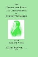 Tapa de Poems and Songs and Correspondence of Robert Tannahill