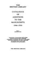 Tapa de Catalogue of additions to the manuscripts, 1946-1950