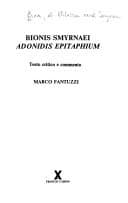 Tapa de Bionis Smyrnaei: Adonidis Epitaphium