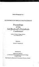 Tapa de Economics of Serials Management