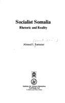 Tapa de Socialist Somalia Rhetoric and Reality