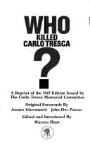 Tapa de Who killed Carlo Tresca?