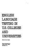 Tapa de English Language Testing in the U. S. Colleges and Universities