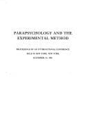 Tapa de Parapsychology and the Experimental Method