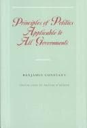 Tapa de Principles of Politics Applicable to All Governments