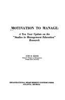 Tapa de Motivation to Manage