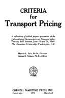 Tapa de Criteria for Transport Pricing