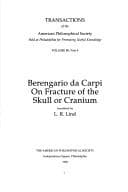 Tapa de Berengario Da Carpi, on the Fracture of the Skull or Cranium (Transactions of the American Philosophical Society) (Transactions of the American Philosophical Society)