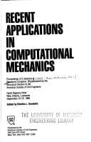 Tapa de Recent applications in computational mechanics