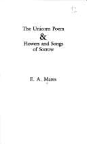 Tapa de The Unicorn Poems of Flowers and Songs of Sorrow