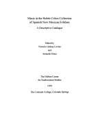 Tapa de Music in the Rubén Cobos collection of Spanish New Mexican folklore