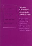 Tapa de Catalogue of books in the Massachusetts historical library