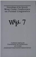 Tapa de Proceedings of the Seventh West Coast Conference on Formal Linguistics